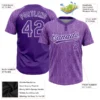 Custom Purple Purple-White 3D Pattern Two-Button Unisex Softball Jersey - Image 5