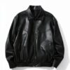 Classic Black Bomber Leather Jacket