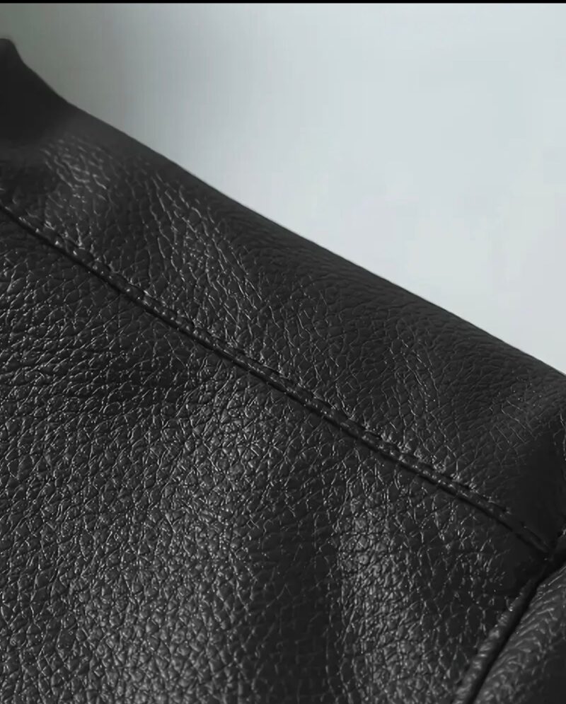 Minimalist Shearling Leather Jacket - Image 4