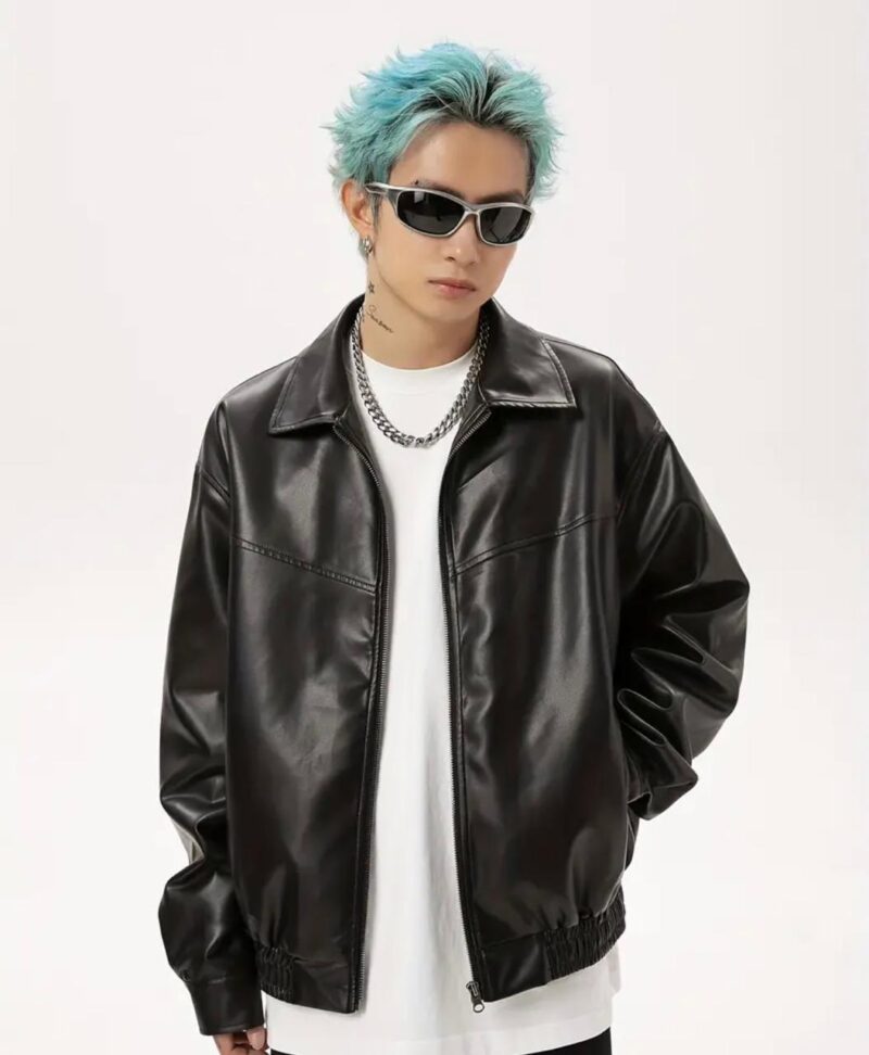 Urban Edge Faux Leather Bomber Jacket