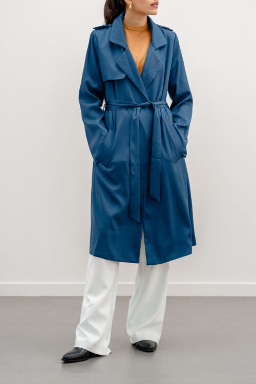 Classic Blue Trench Coat