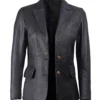 Women's Premium Black Leather Blazer Jacket - Image 4